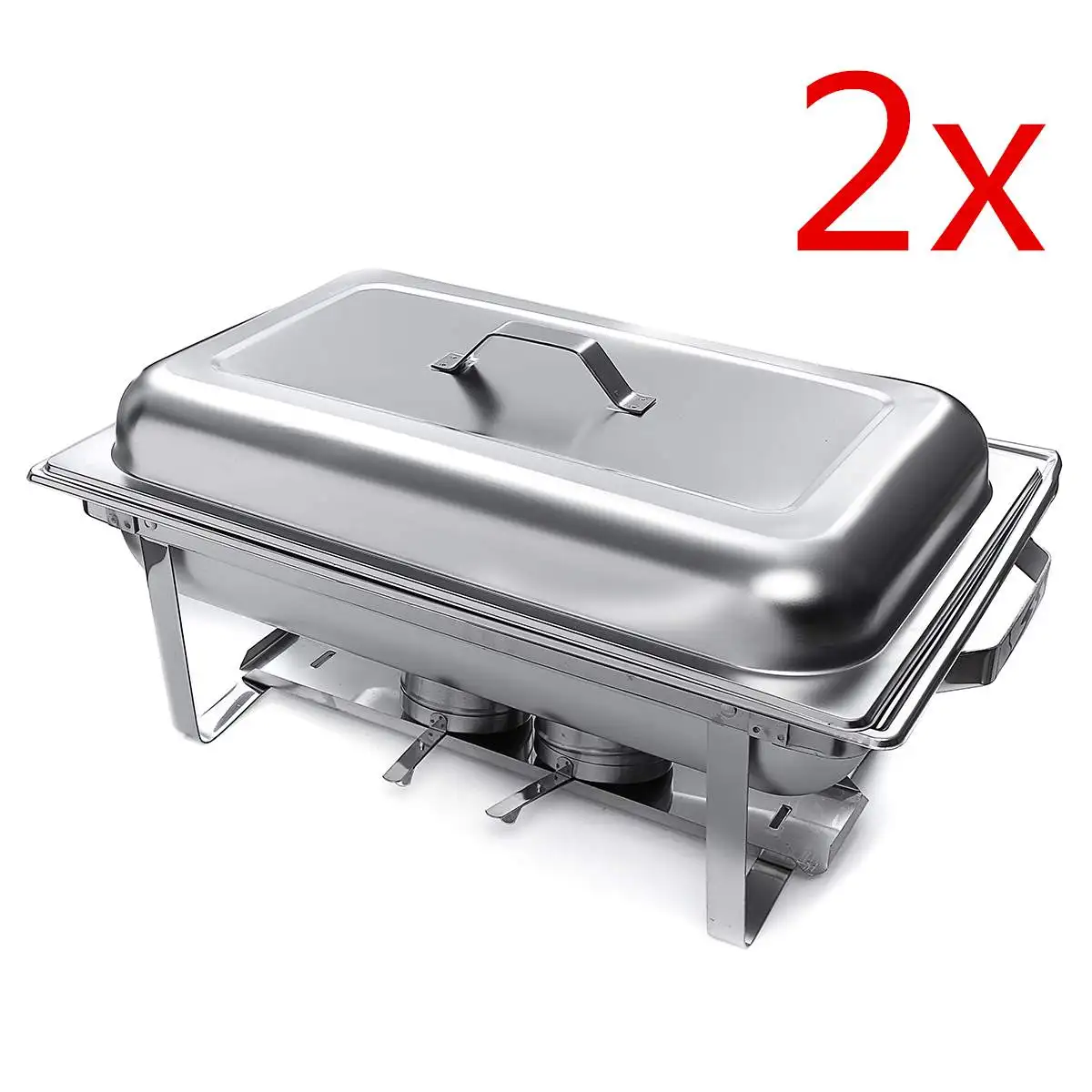 2 packs 4 упаковки 9л Складная квадратная плита из нержавеющей стали для буфета набор посуды контейнер подогреватель пищи жаровня блюдо полный буфет питание - Цвет: 2 packs