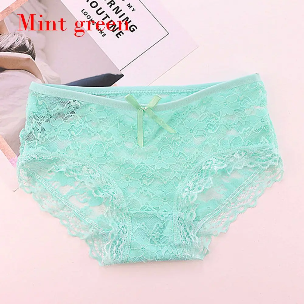 mint green 1 шт., сексуальные кружевные прозрачные трусики, нижнее белье, женские стринги, трусики-стринги, Дамское сексуальное нижнее белье с Т-образной спинкой, Прямая поставка - Цвет: mint green