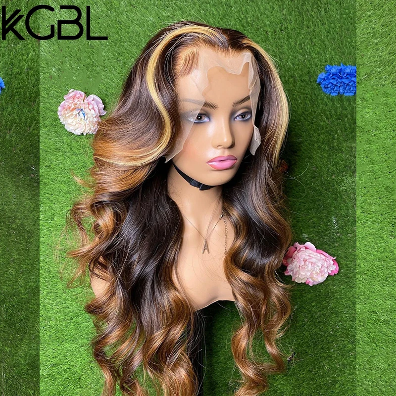 Парики KGBL из человеческих волос 13x 4 волнистые 8-24 дюйма без кутикулы 180% плотность
