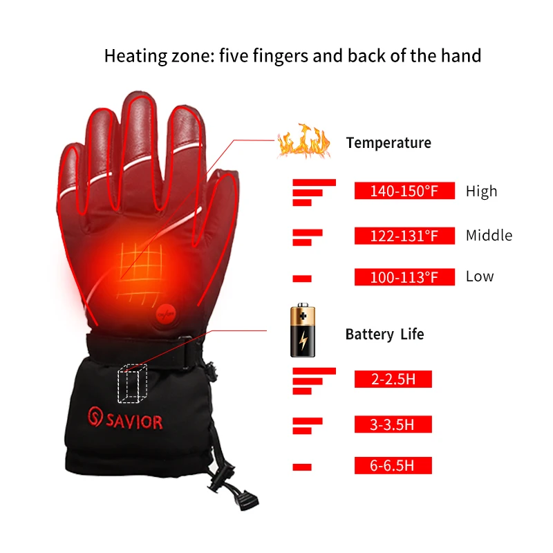 Мотоциклетные перчатки с подогревом на батарейках водонепроницаемые из козьей