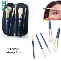 5pcs portable makeup brush set powder high gloss eyeshadow foundation beauty mini tool brush with zipper bag cosmetic tool