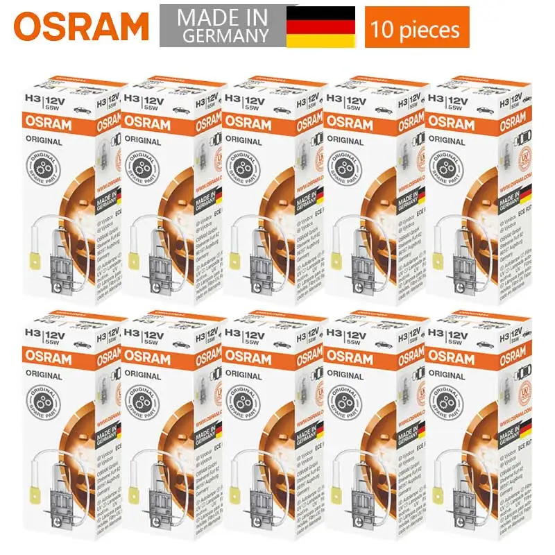 OSRAM Оригинальный H3 Автомобильная Галогенная Фара Авто Лампы Стандартные лампы 12