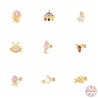 Серьги-гвоздики женские из стерлингового серебра 925 пробы, с кристаллами