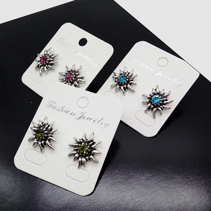 Модные женские серьги-гвоздики традиционный цвет Октоберфест Edelweiss стразы