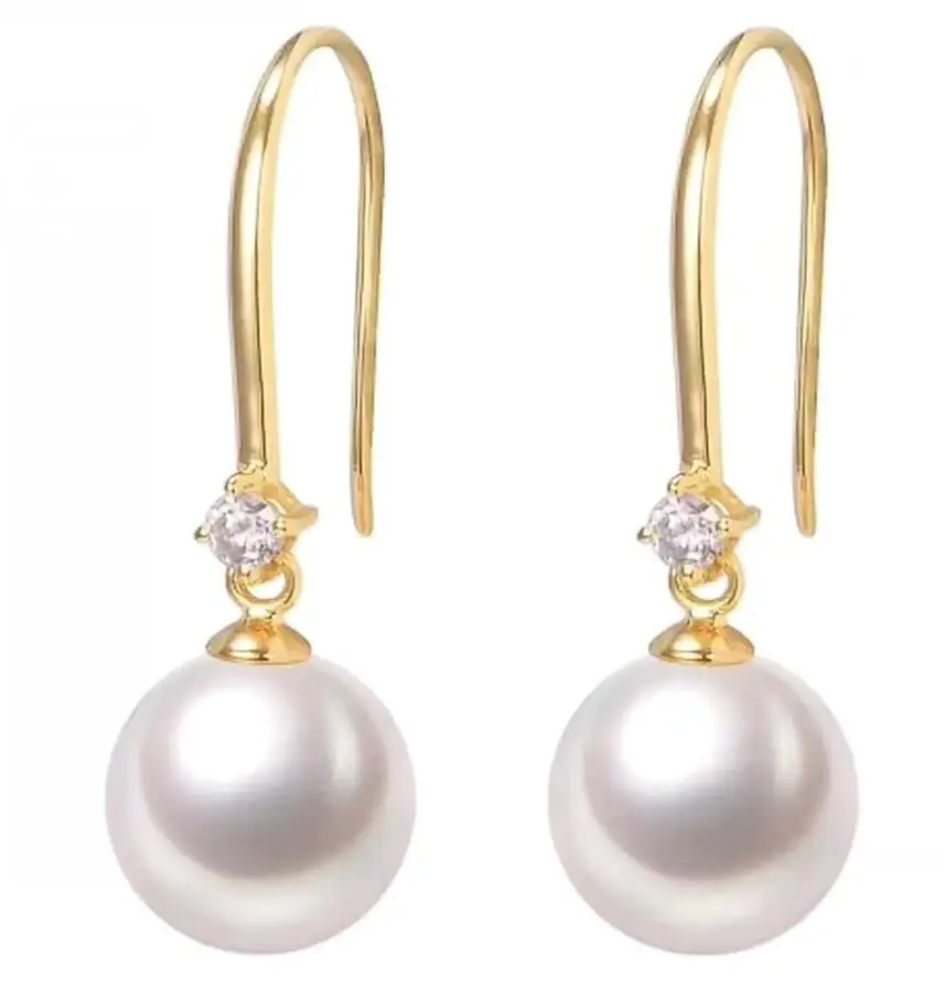

>>>>noble jewelry 18K 11-12 MM natural tahitian SouthSea akoya Pearls earrings