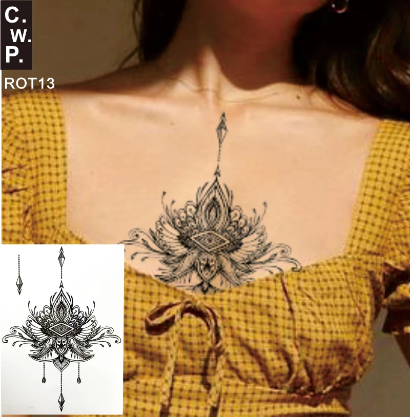 ROT13 1 шт назад или грубой тела хна Лотос цветок с всевидящим глазом