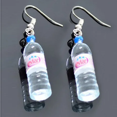 Новые забавные креативные серьги ручной работы с бутылками воды висячие