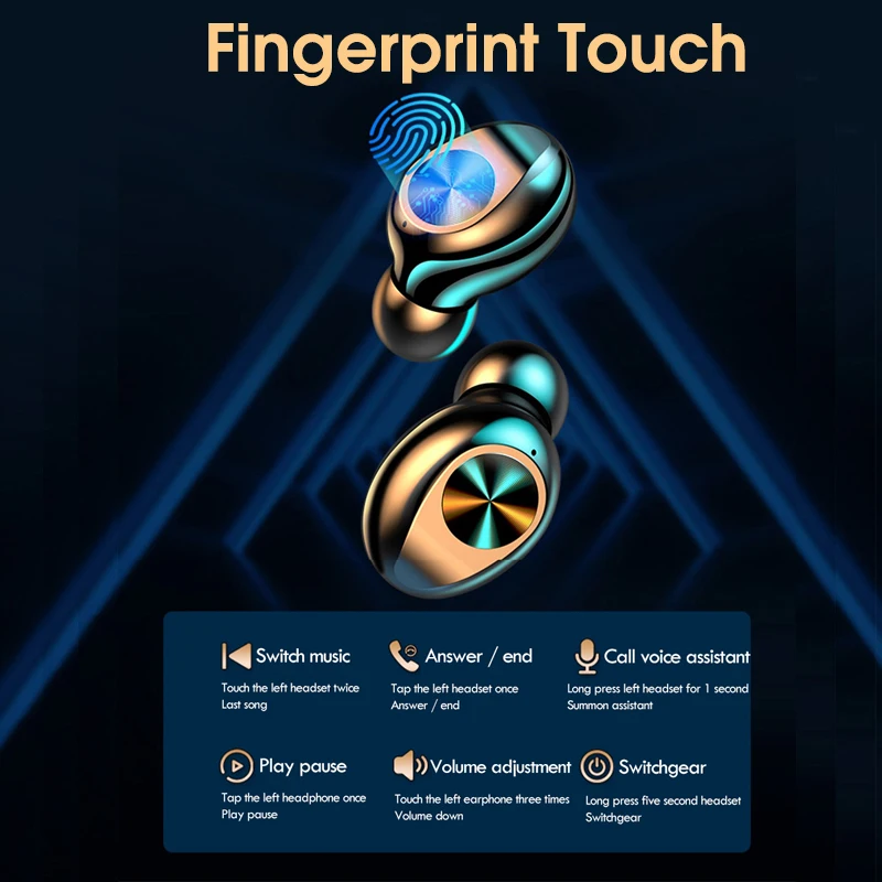 

Tws Bluetooth Earphone Wireless Headphones With Microphone 9D Stereo Music Sport Earphones For iPhone Smartphone Headset Earbuds