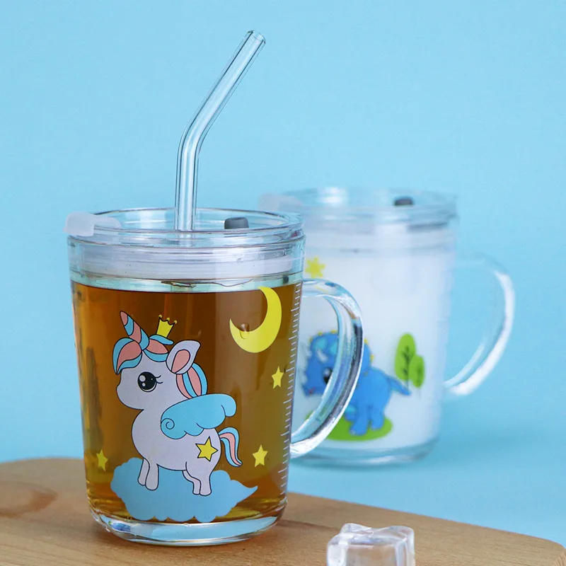 350 мл Творческий мультфильм Единорог Кружка с трубочкой милые изображением
