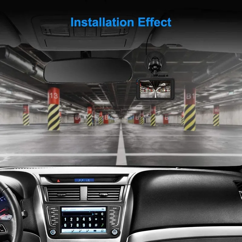 Видеорегистратор автомобильный 3 дюйма широкоугольный 1080P циклическая запись