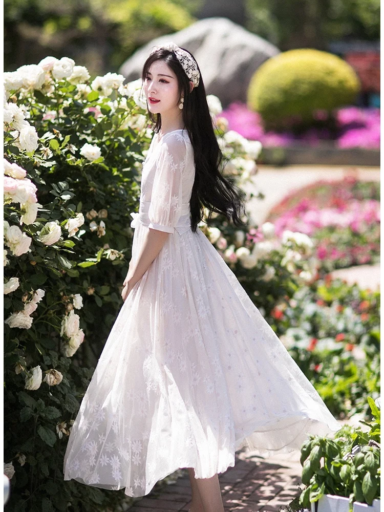 

IRINAMM119 2020SS long floral lace dress women