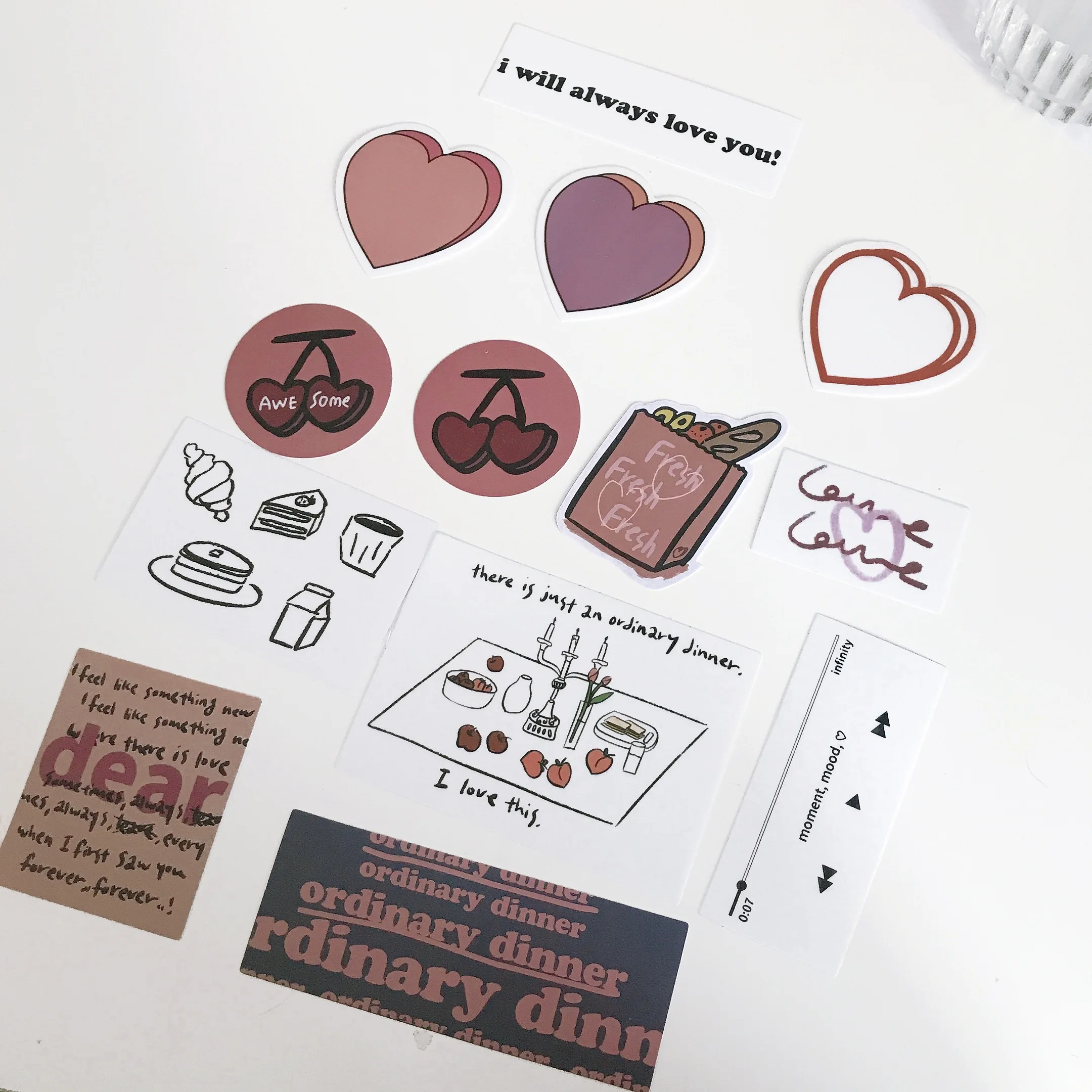 13 шт. Вишневое милое сердце креативные декоративные наклейки Корейская этикетка