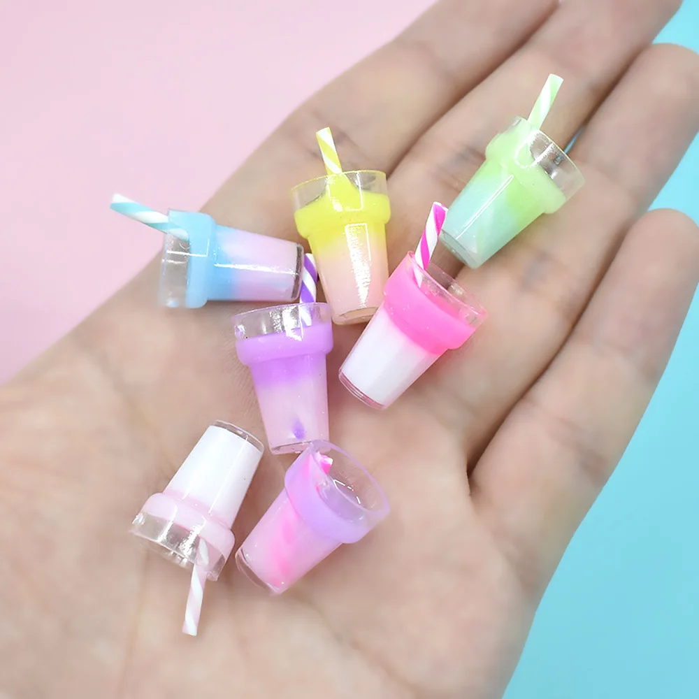4pcs Resin Cocktail Cup Charms 3D Fruit Tea Pendants for DIY Earring Necklace Keychain Jewelry Making Accessories | Дом и сад