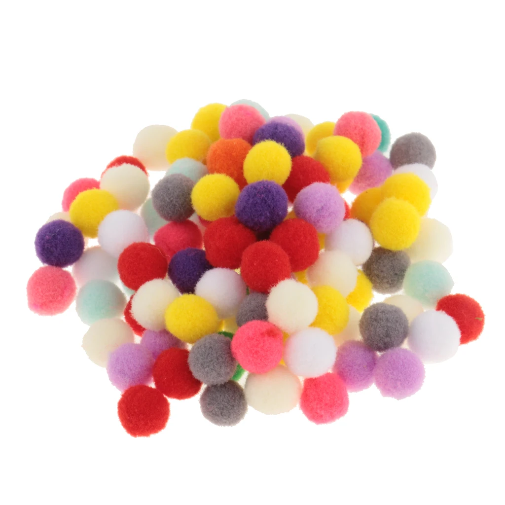 

100pcs Mixed Pom Poms Pompoms Ball Xmas DIY Craft 10/15/20/25/30mm