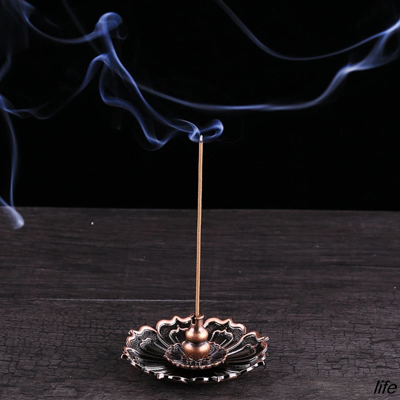 

Copper Portable Incense Holder Mini Lotus Flower Incense Sticks Burner Cones Censer Teahouse Incense tower cone incense tray