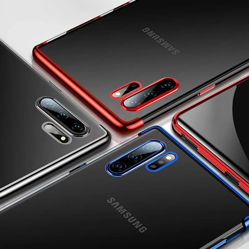 Hacrin чехол для samsung Galaxy Note 10 Роскошный Прозрачный Бампер ТПУ силиконовый с