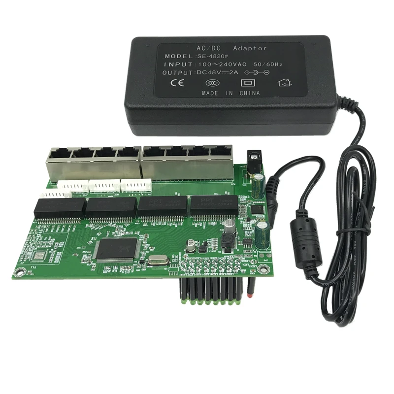 Промышленный модуль коммутатора Ethernet 8 портов неуправляемый 10/100 Мбит/с плата PCBA