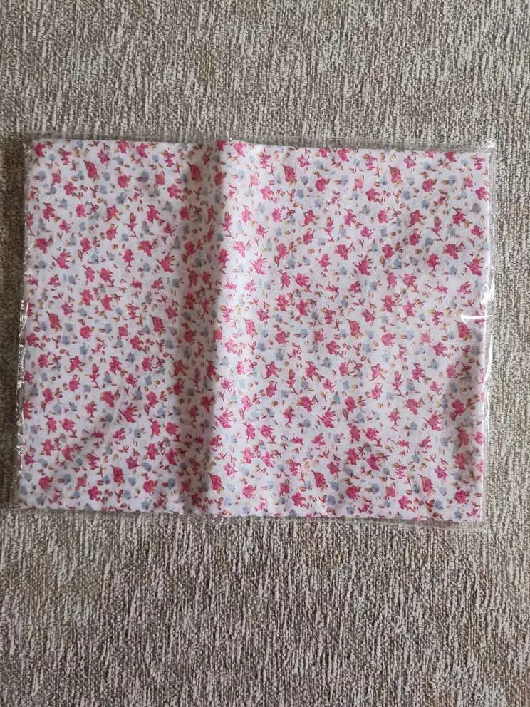 Новости хлопка Ткань ткани синий и розовый цветок Дизайн Tecido кукла Текстиль для