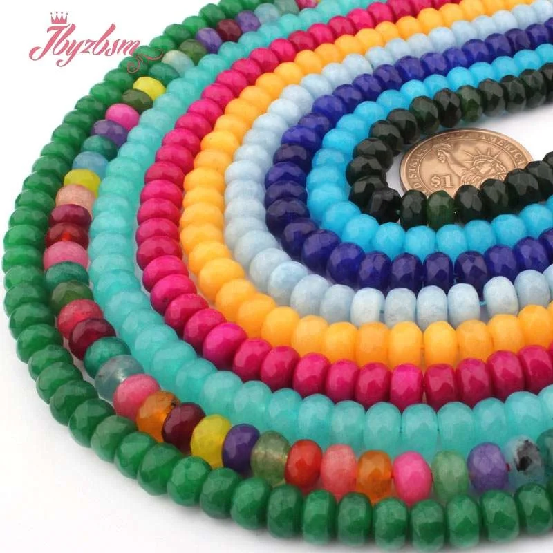 Граненые бусины 5x8 мм из нефрита каменные для самостоятельного изготовления