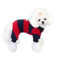 new pet dog striped jumpsuit t shirt cat puppy coat pants autumnwinter clothes dog apparel 3 colors drop shipping