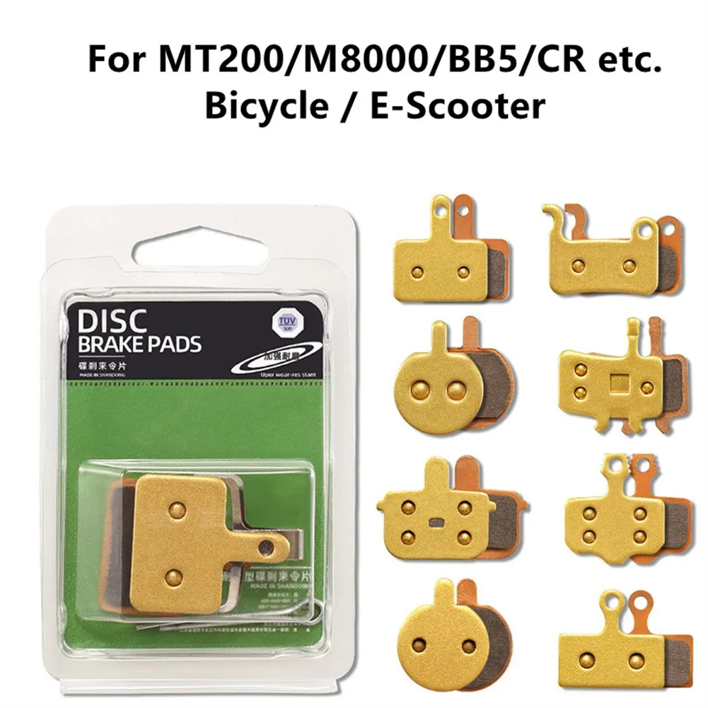 

Bicycle E-Scooter Metal Sintered Disc Brake Pads For SHIMAN0/MT200/M8000/BB5/CR Disc Brake Pad Gold Copper Base Bicycle Accs