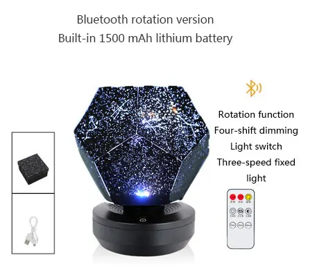 Bluetooth Шестигранник Забавный Звездный светильник s DIY домашний планетарий музыкальная шкатулка Bluetooth проектор светильник светится в темноте лучший рождественский подарок - Цвет: Bluetooth