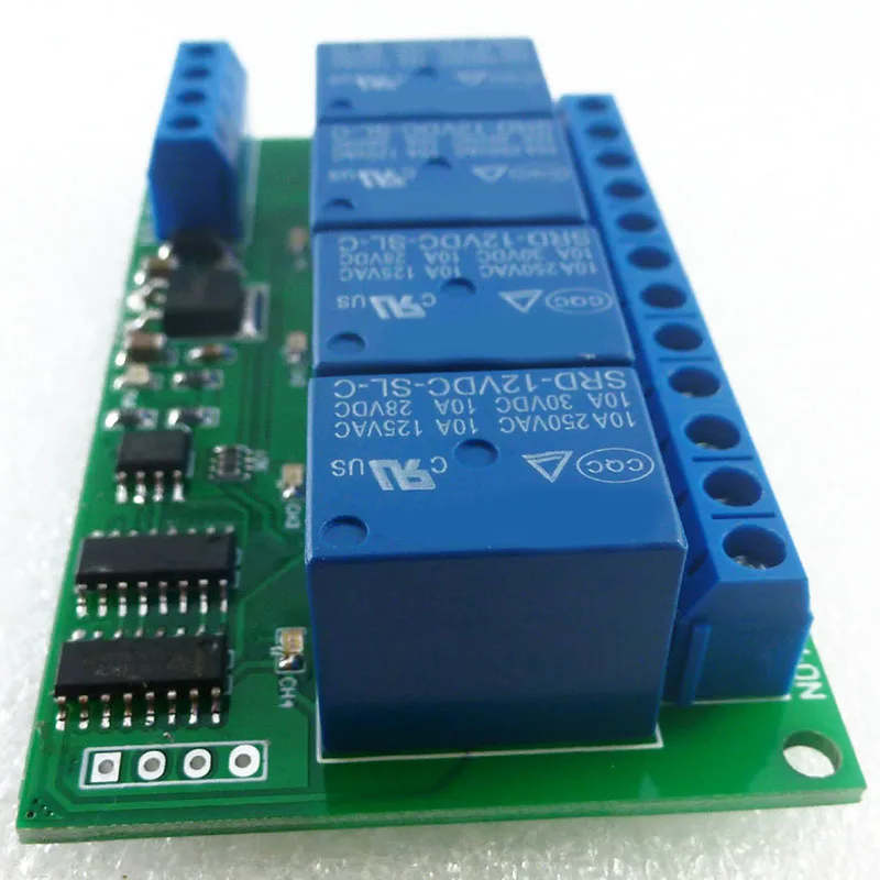 4 Channel DC 12V RS485 Relay Module Modbus RTU and AT Command Remote Control Switch for PLC PTZ Camera Security Monitoring | Электроника