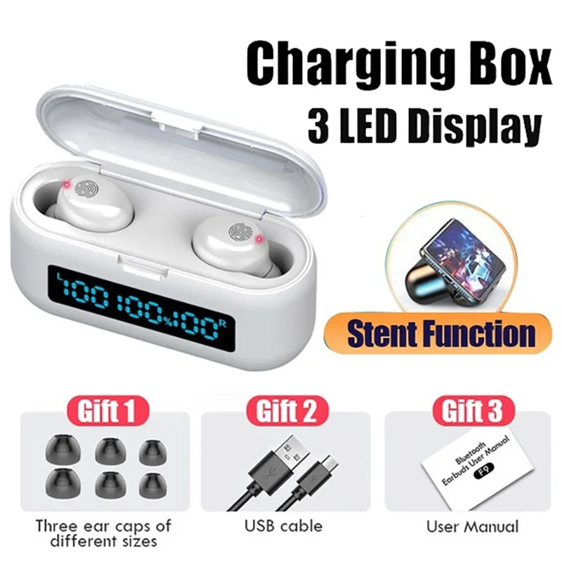 

TWS V5.0 Wireless Bluetooth Earphones 2000mAh 3 LED Display Touch Control CVC8.0 Noise Reduction In-Ear HiFi Stereo Headset