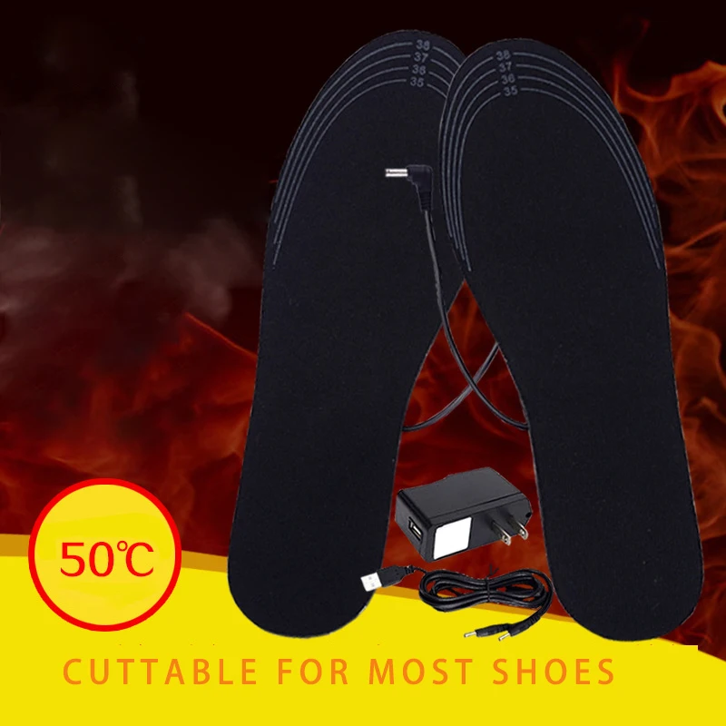 1 пара стельки с подогревом через USB для обуви теплые ног зимние занятий спортом