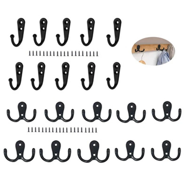 

Hot sale Metal Wall Hook Multifunctional Heavy Duty Hooks Black Storage Holder Good load-bearing capacity for Bathroom Kitchen