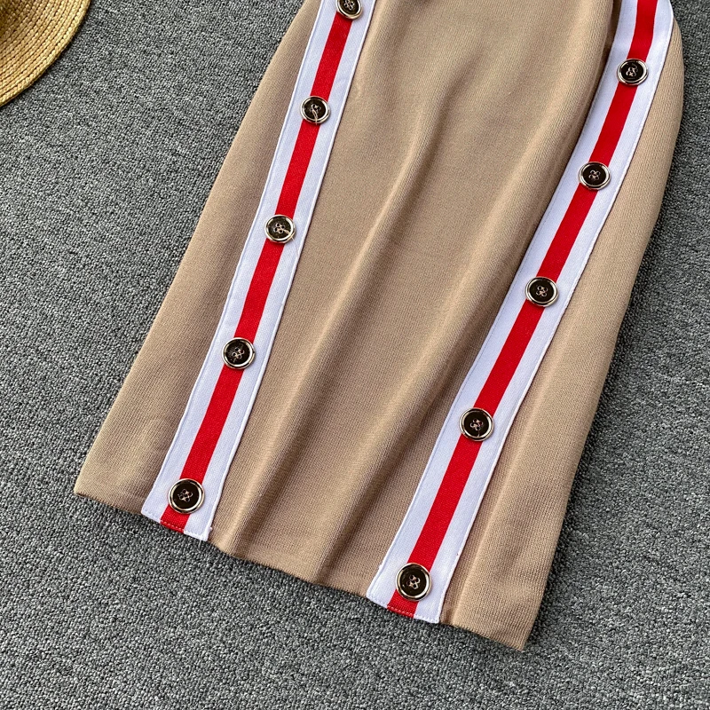 

Teeuiear 2020 patchwork Slim Bodycon Knitted short mini Dress tank sundress Summer Party casual Women button sheath Club dresses