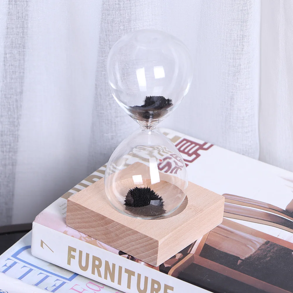 

NEW Beautiful Desktop Magnetic Glass Sand Hourglass Timer with Base for Home Decoration Ornament Gift Sand Clock Household Decor