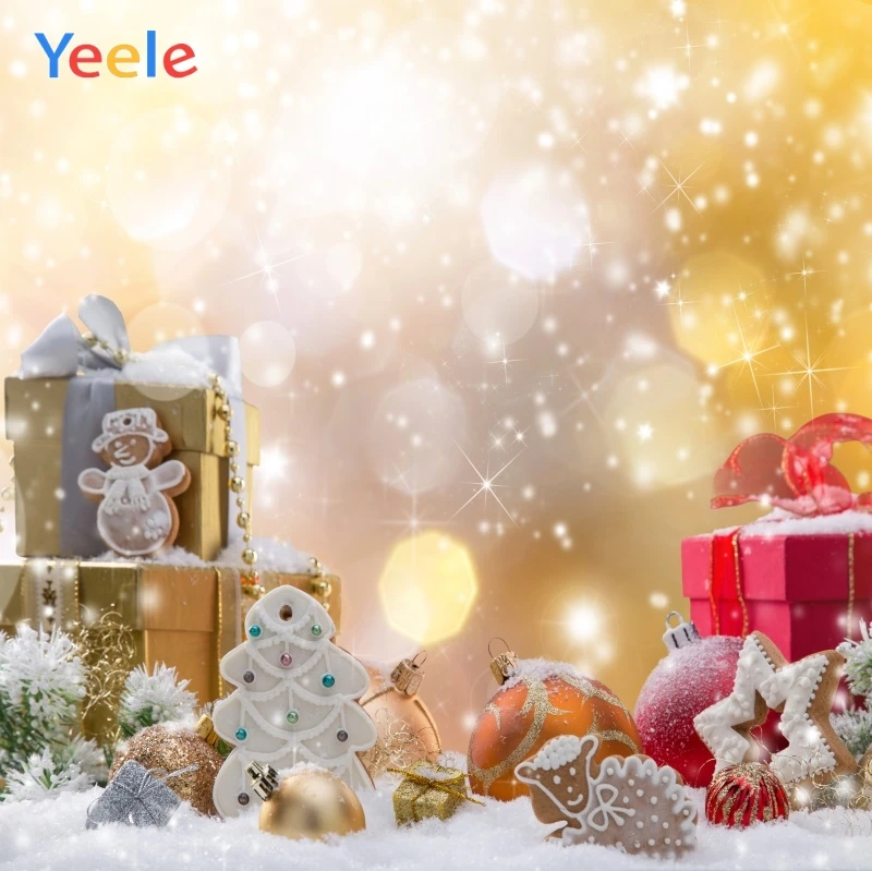 Yeele Рождественский шар подарки снег светильник боке игрушки звезда Фотофон