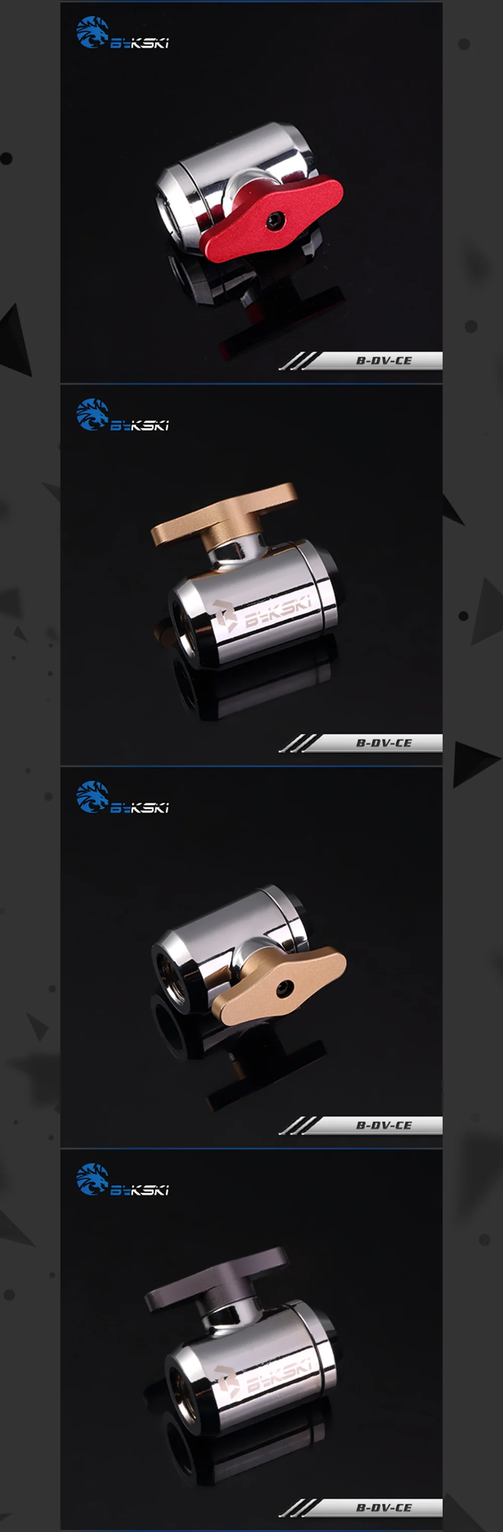 Bykski B-DV-CE ручные винтовые водяные клапаны, бутик несколько цветов G1/4 ''водяные охлаждающие клапаны, для системы охлаждения жестких труб