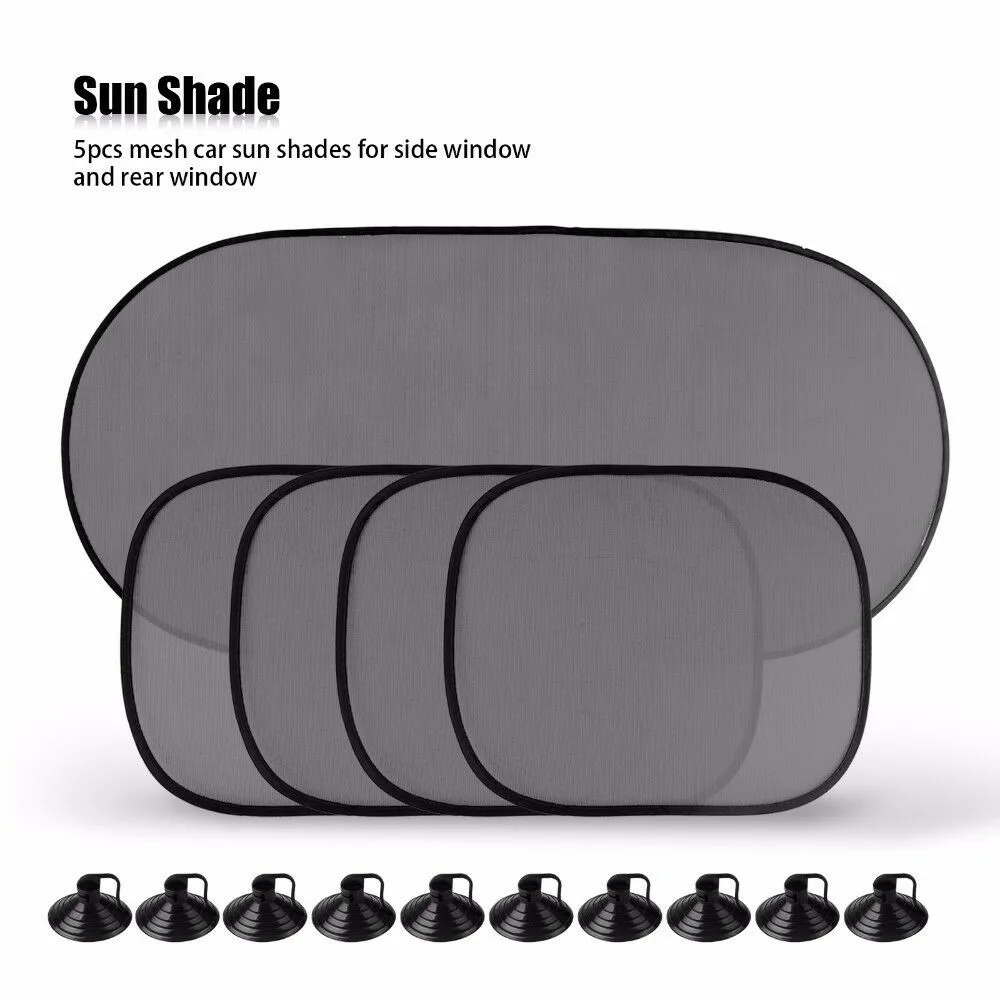 

5pcs/set Car Sides Rear Windshield Sunshades Casement Sun Shade Screen UV Visor Protector Automotive Window Curtains Covers