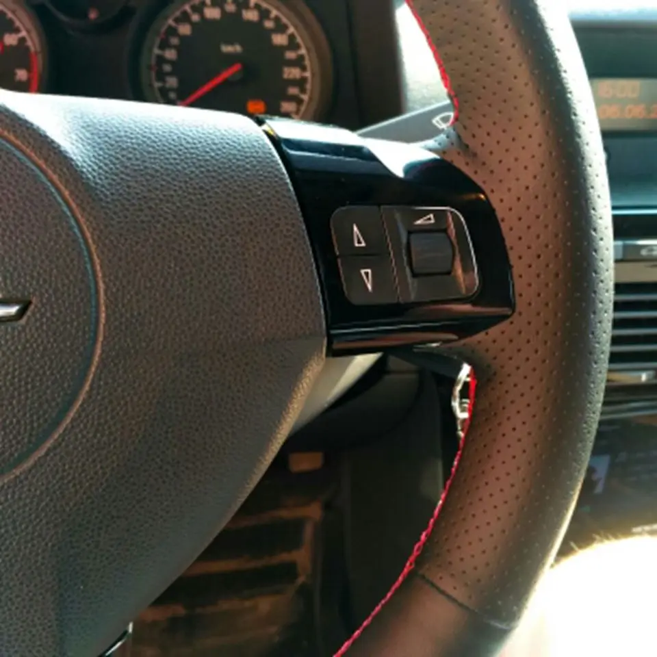 Черный кожаный чехол рулевого колеса автомобиля для Vectra(C) Zaflra(B) Opel Astra(H) 2004-2009 Signum 2005