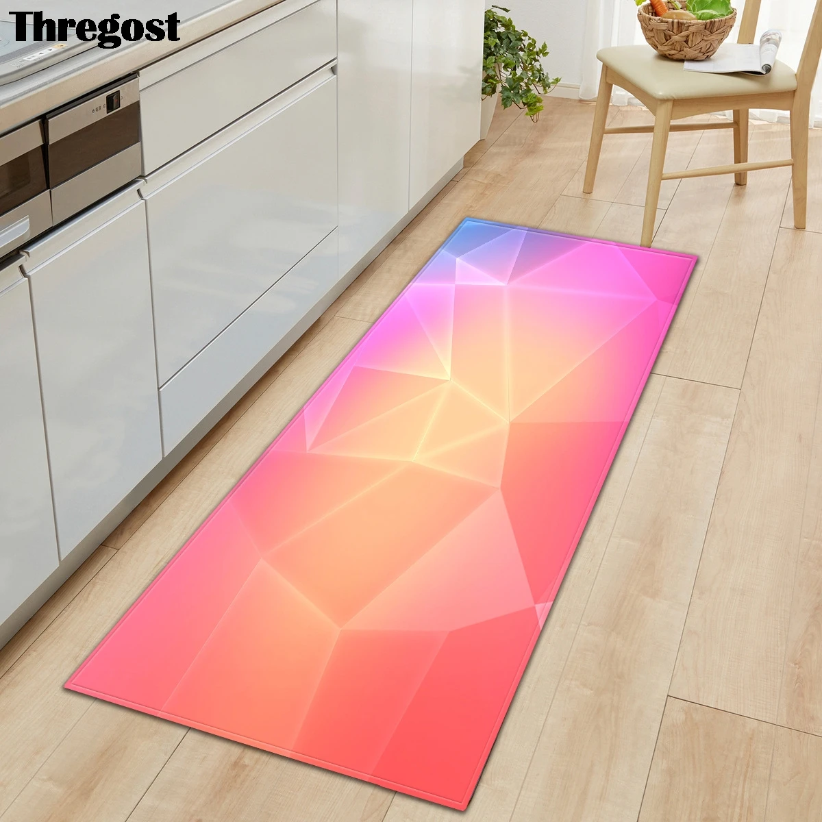 

Thregost Kitchen Mat Entrance Doormat Bedroom Hallway Floor Carpet Bathroom Non-slip Mats 3D Geometric Print Home Decor Rugs