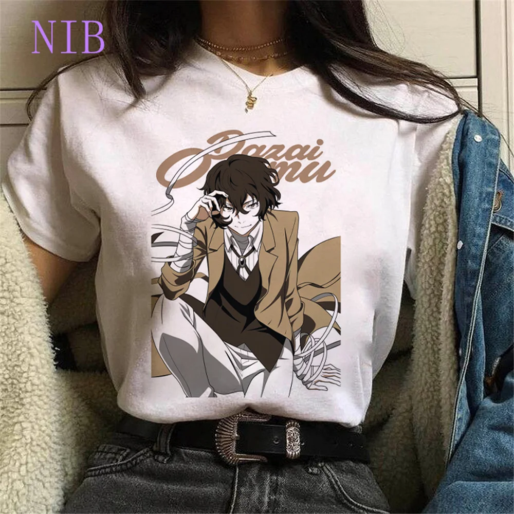 Osamu Dazai Nakajima Atsushi t shirt women Harajuku anime Bungo Stray Dogs print Tees gothic punk oversized women/men's T-Shirts | Женская