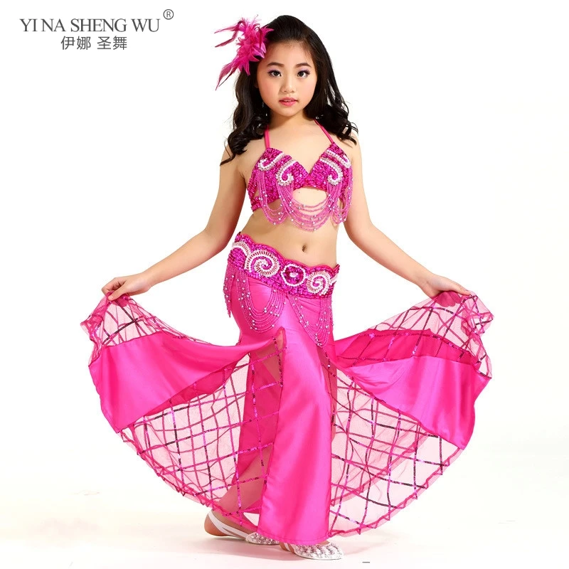 Костюм для танца живота девочек комплект из 3 предметов с бюстгальтером поясом и