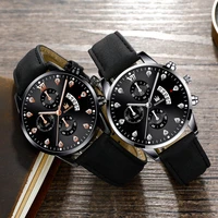 top branded fashion mens watches business clock watch leather strap luxury clock men gift sports men quartz watch calendar 2021