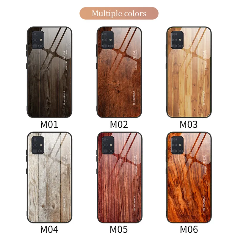 

Luxury Wood Grain Tempered Glass Phone Case For Samsung Galaxy S22 S22 Plus S22 Ultra S10E S20 S20 Plus Ultra FE S21 Plus Cases