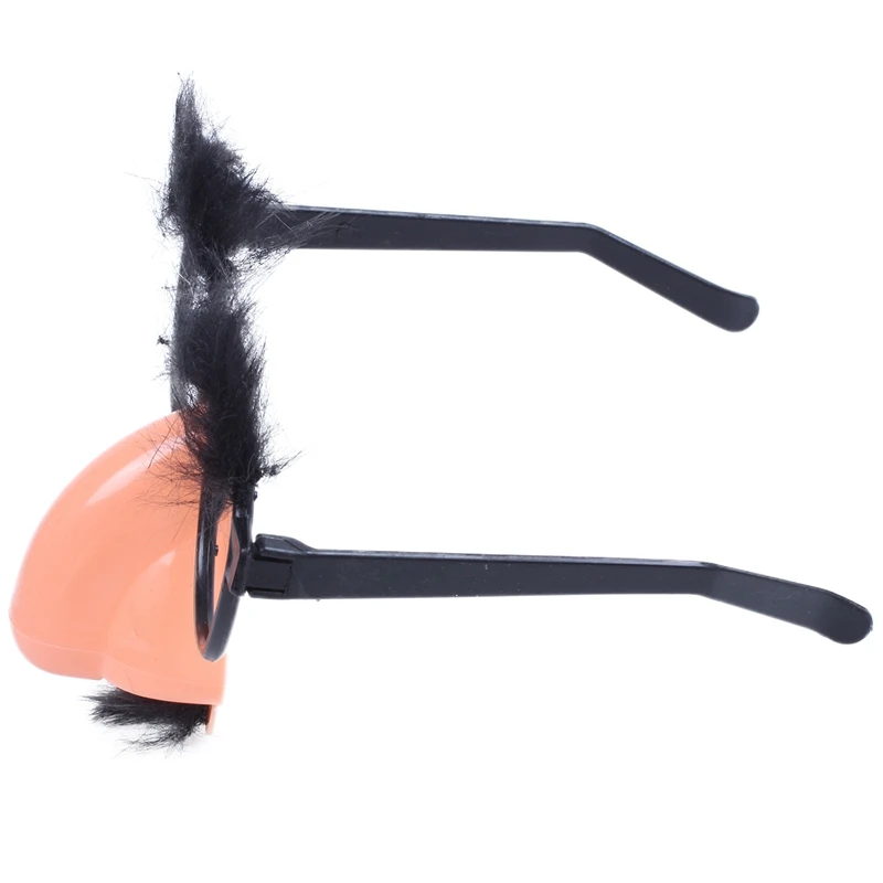 Коралловый клоун Розовый нос и черные усы круглые очки |