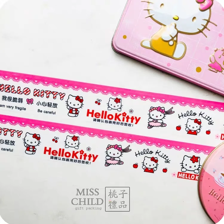 1 шт. HelloKitty my melody мультфильм Kawaii упаковочная лента большой рулон 100 метров белая Нижняя Милая мультяшная анимационная лента ОПП