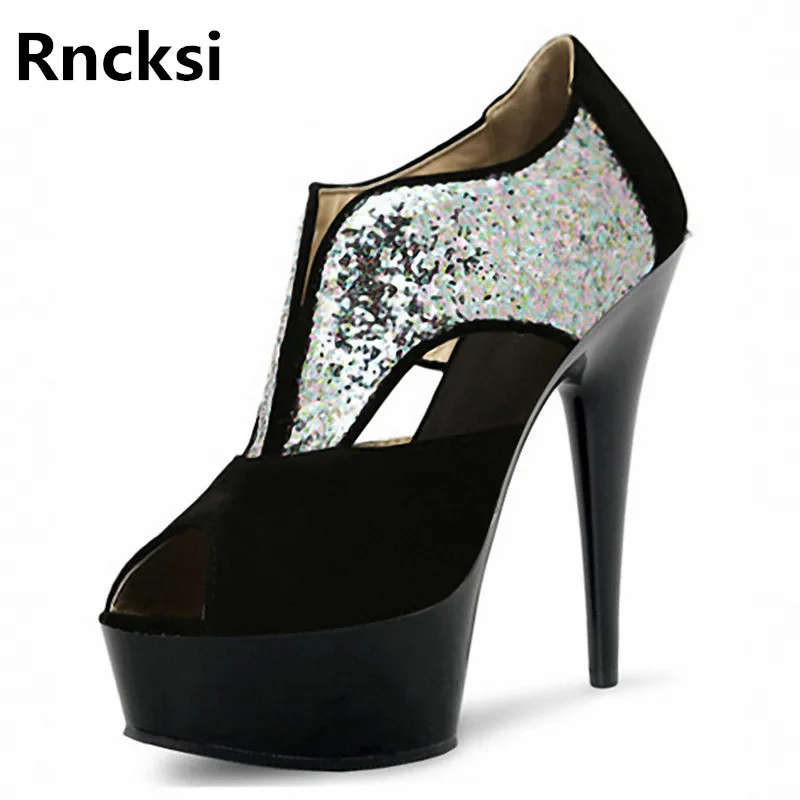 

Rncksi горячая распродажа новые черные женские пикантные туфли для танца шеста сандалии для ночного клуба вечевечерние 15 см Высокий каблук Платформа Танцевальная обувь