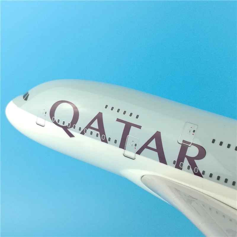 37 см 1:200 A380 Катар самолет из сплава статическая твердая модель с базовым