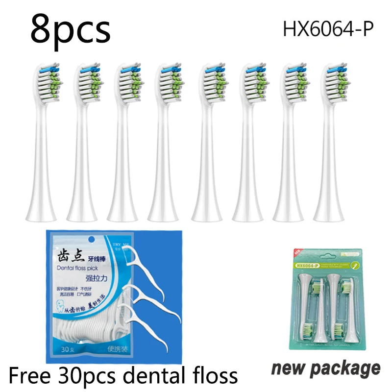 

4/8pcs HX6064 sonic toothbrush replacement heads toothbrush electric for Ph Sonicare diamond clean hx9044 9024 6054 6024