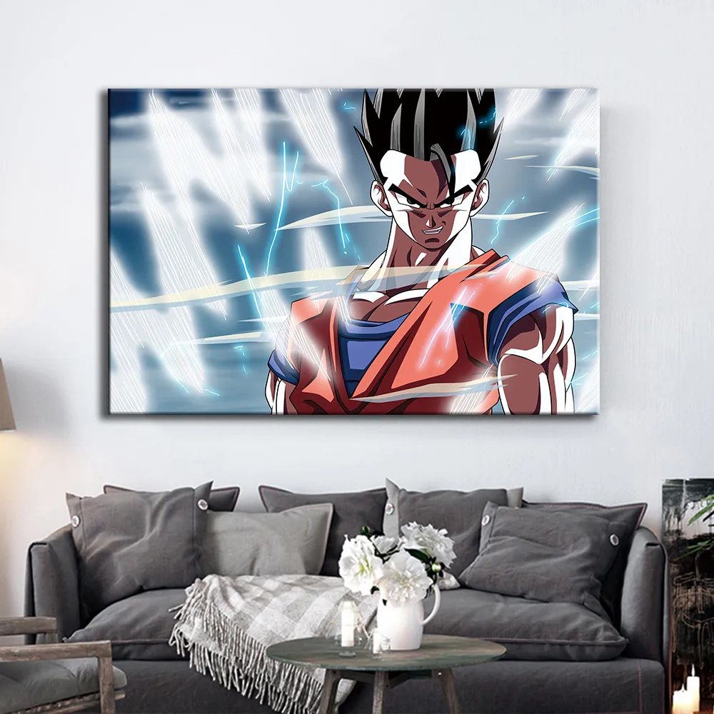 

Japanese Anime Goku Poster Print Oil Canvas Wall Painting Anime Wall Art Home Decoration For Kids Room Bedroom Unframed