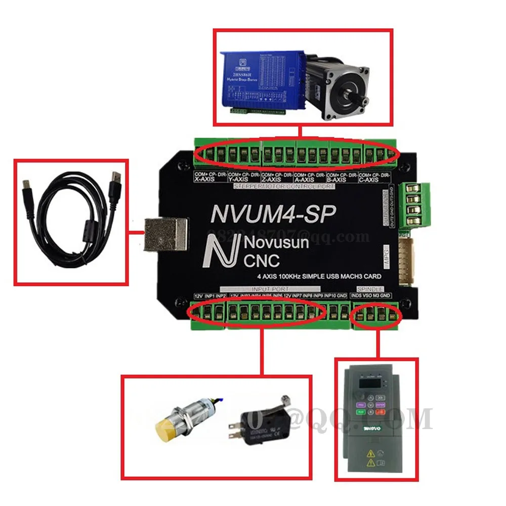 Числового программного управления NVCM SP Mach3 USB motion контроллер 3/4/5/6 оси шаговый