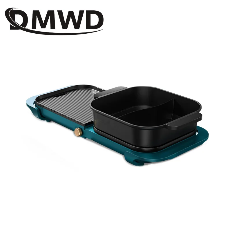 Дешево Электрический гриль 2 в 1 с функциями гриль для дома, барбекю, двойной вкус, Бездымная плоская антипригарная сковорода для барбекю, омлета