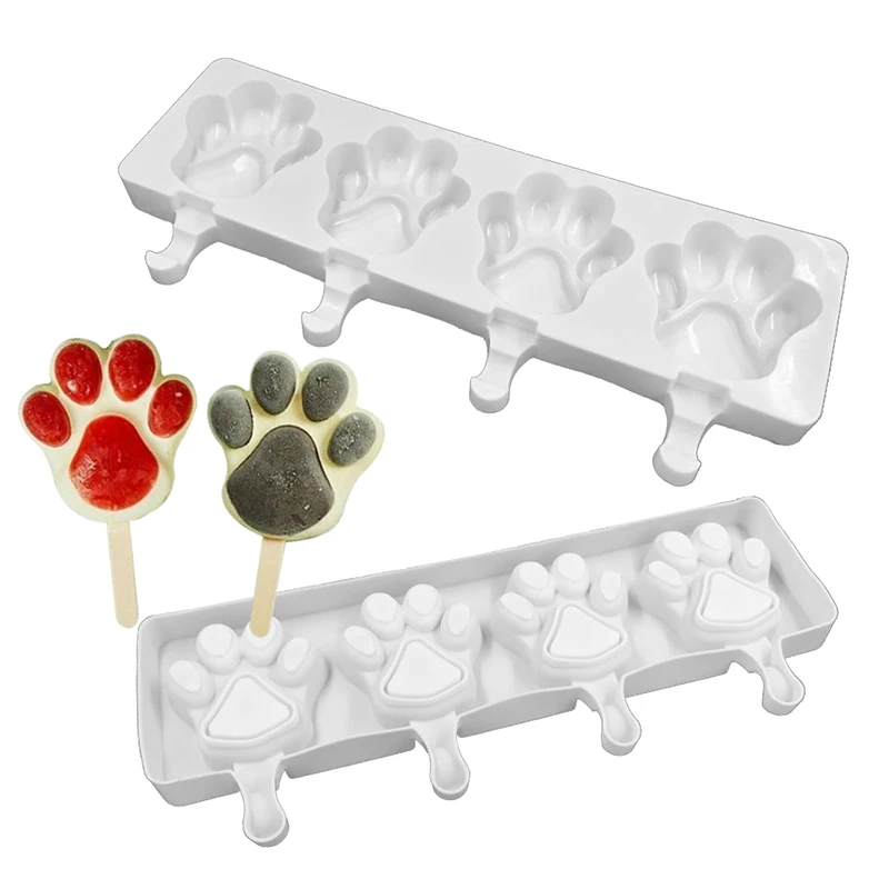 Силиконовая форма для мороженого 4 формы в форме медвежьей лапы сделай сам